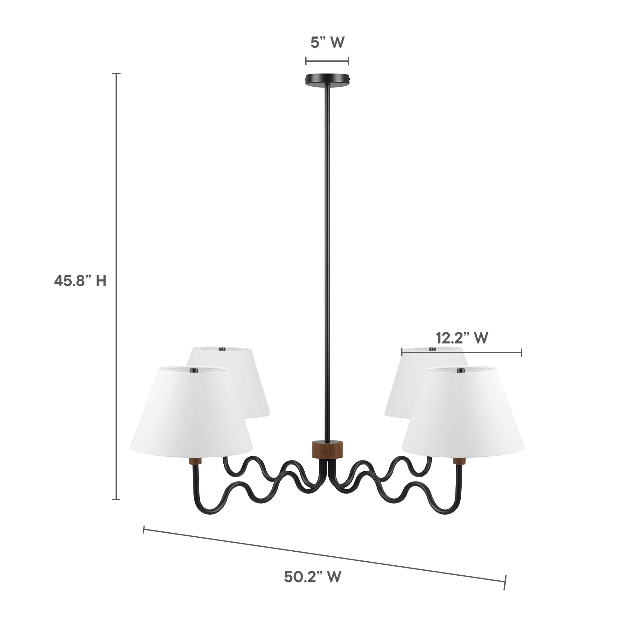 Sunlit Squiggle 4-Arm Pendant Light