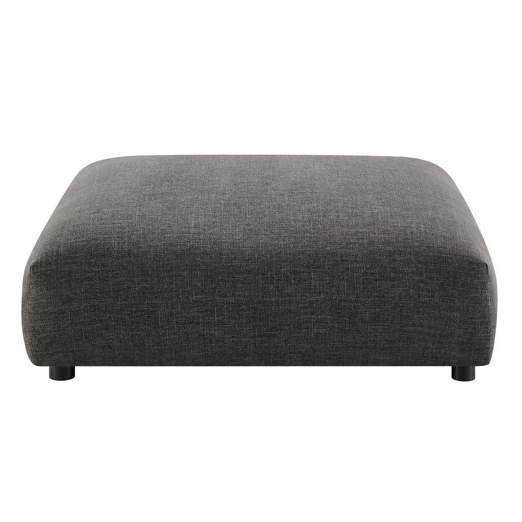 Solace Modular Upholstered Fabric Armless Loveseat and Ottoman Set