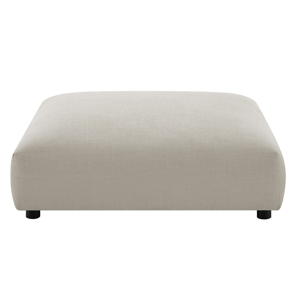 Solace Modular Upholstered Fabric Armless Loveseat and Ottoman Set