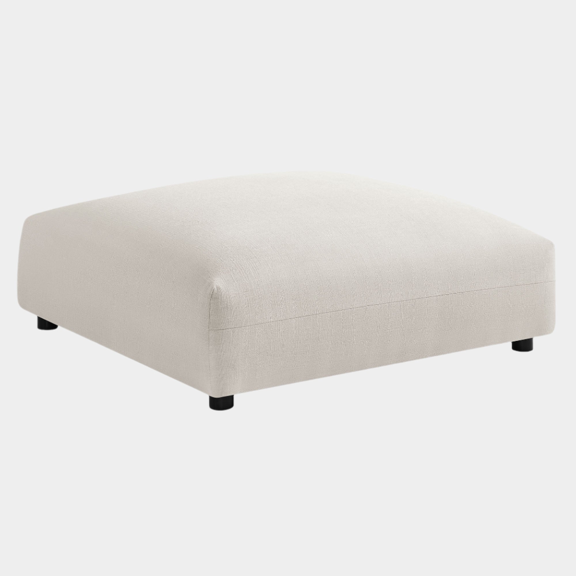 Solace Modular Upholstered Fabric Ottoman in Salt