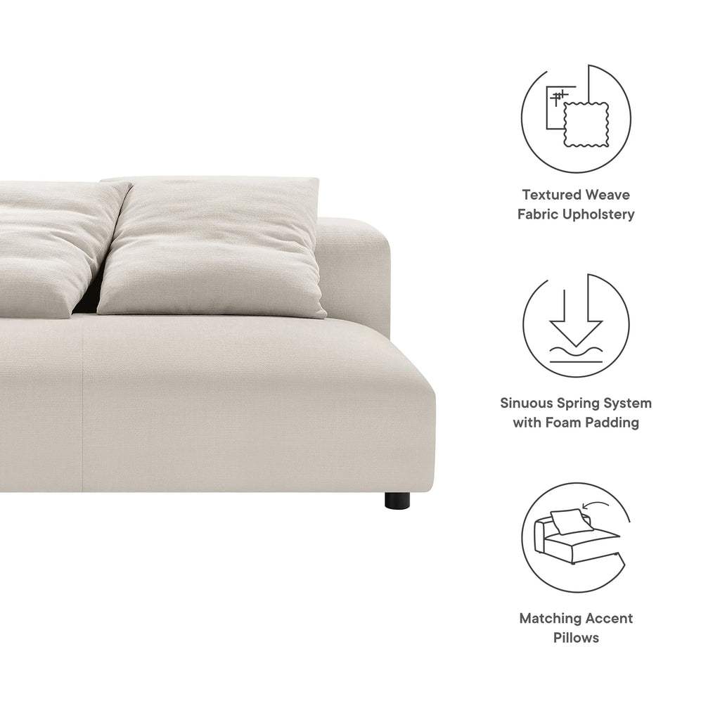 Solace Modular Upholstered Fabric Armless Loveseat
