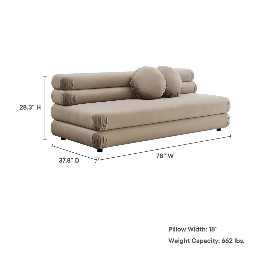 Jubilee Modular Performance Velvet Armless Loveseat