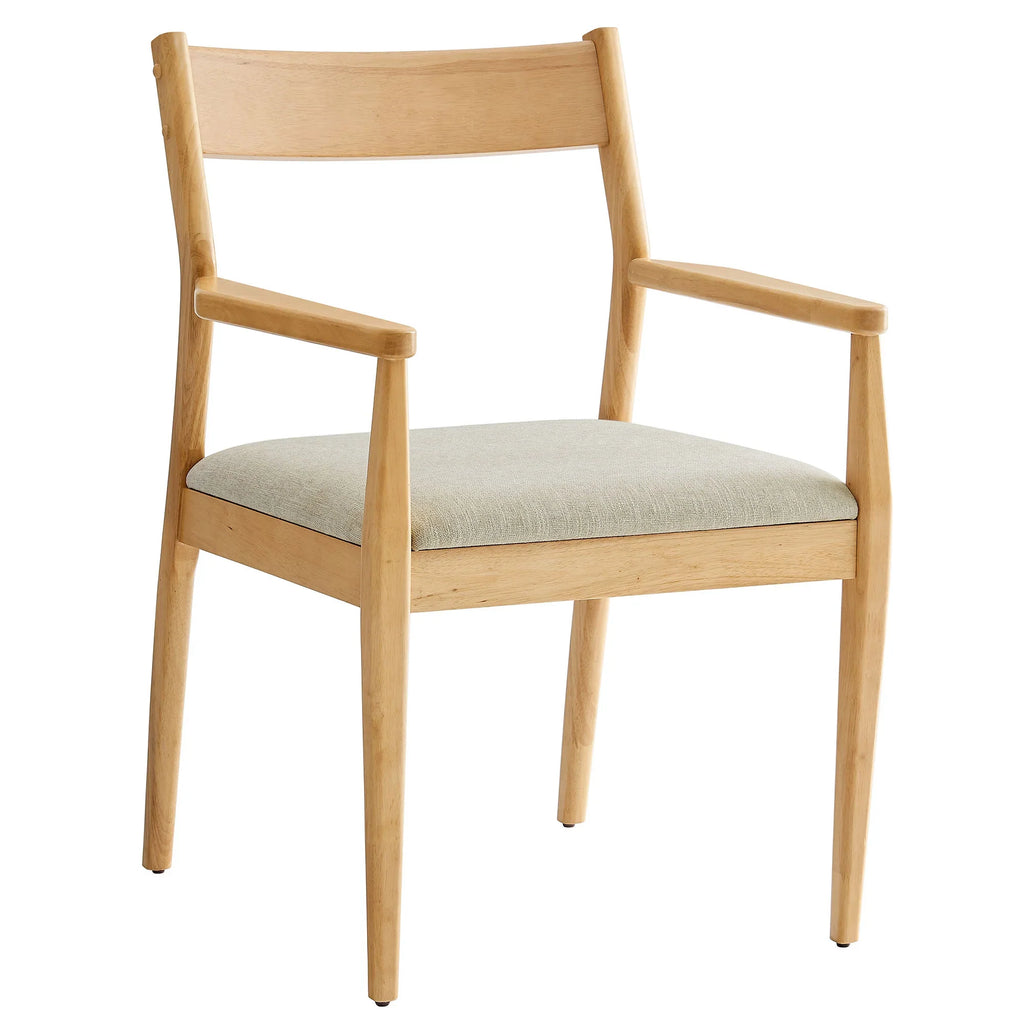 Solara Vegan Leather Wood Dining Armchairs Set of 2