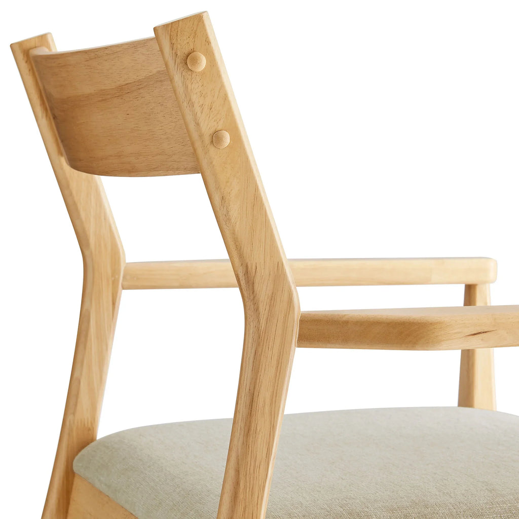 Solara Vegan Leather Wood Dining Armchairs Set of 2
