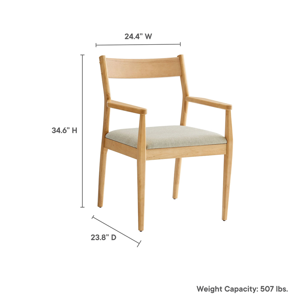 Solara Vegan Leather Wood Dining Armchairs Set of 2