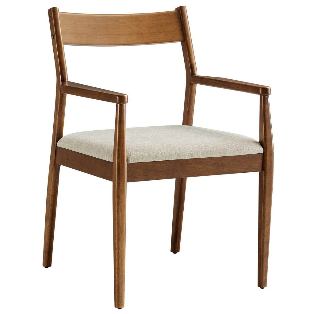 Solara Vegan Leather Wood Dining Armchairs Set of 2
