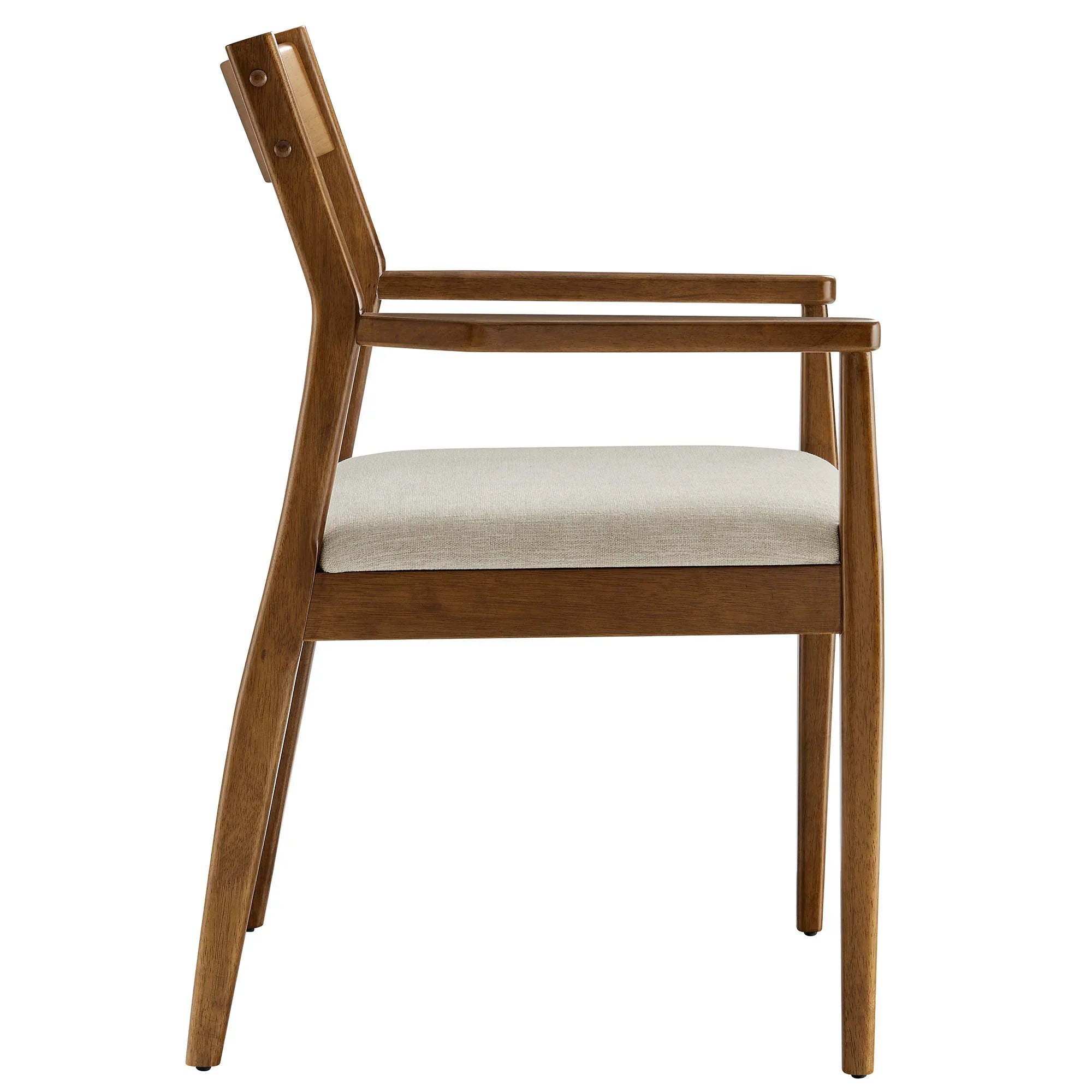 Solara Vegan Leather Wood Dining Armchairs Set of 2
