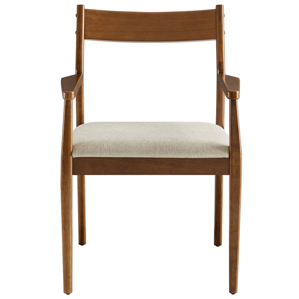 Solara Vegan Leather Wood Dining Armchairs Set of 2