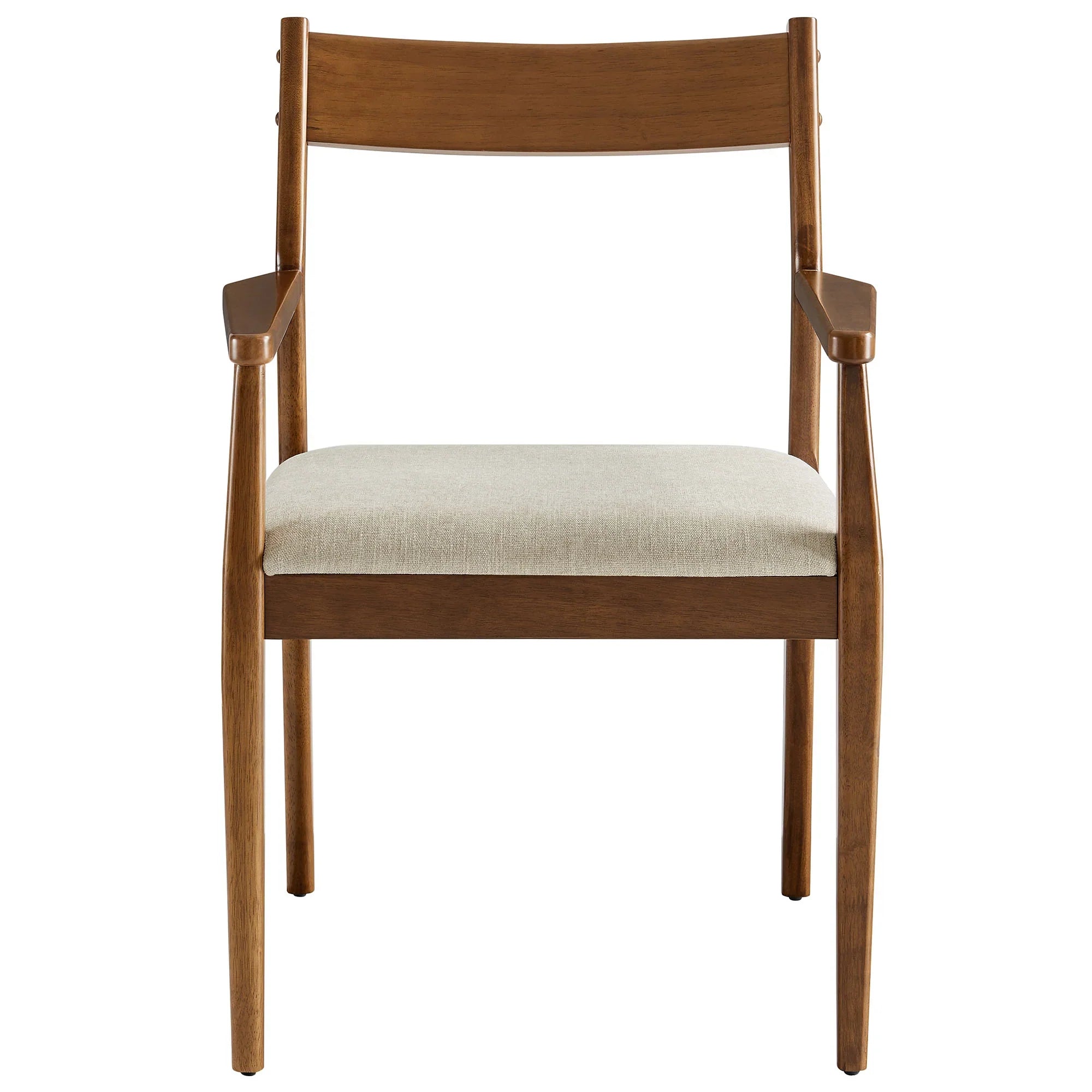 Solara Vegan Leather Wood Dining Armchairs Set of 2