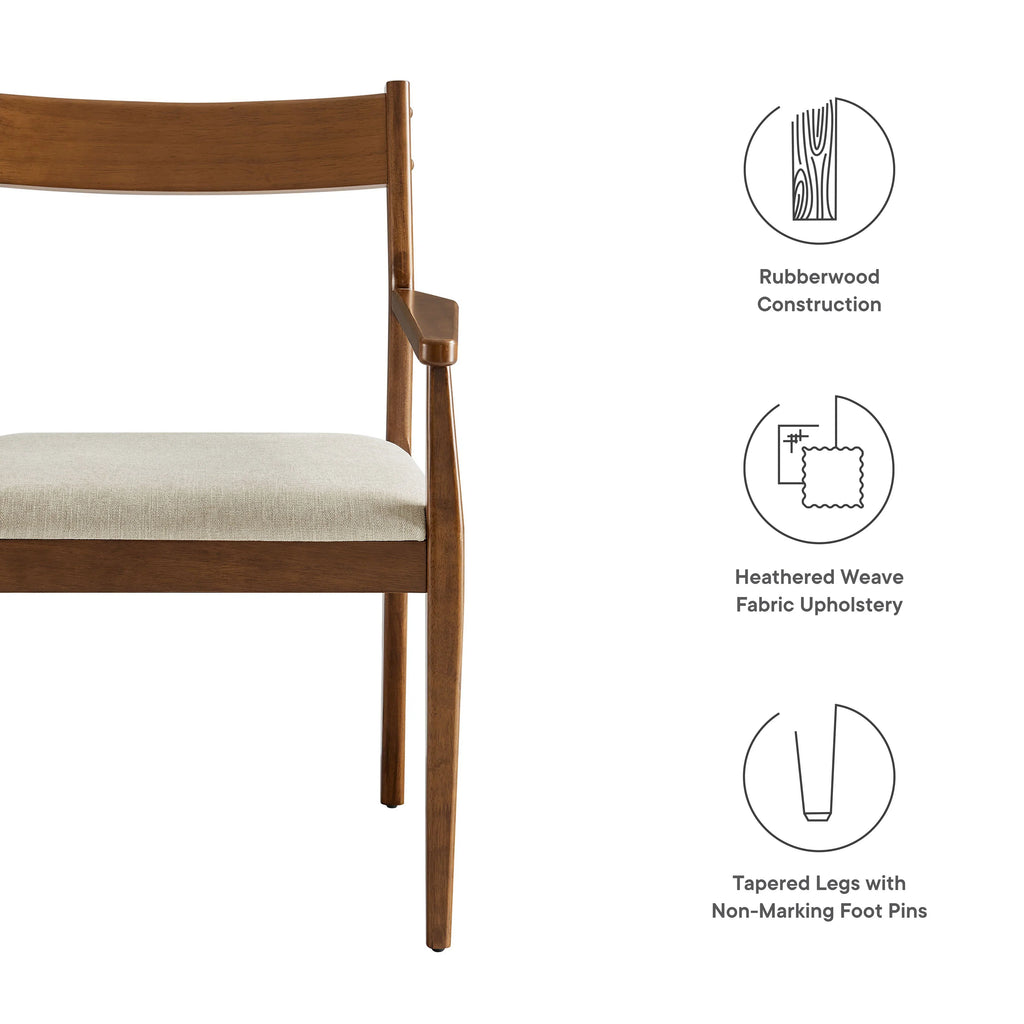 Solara Vegan Leather Wood Dining Armchairs Set of 2