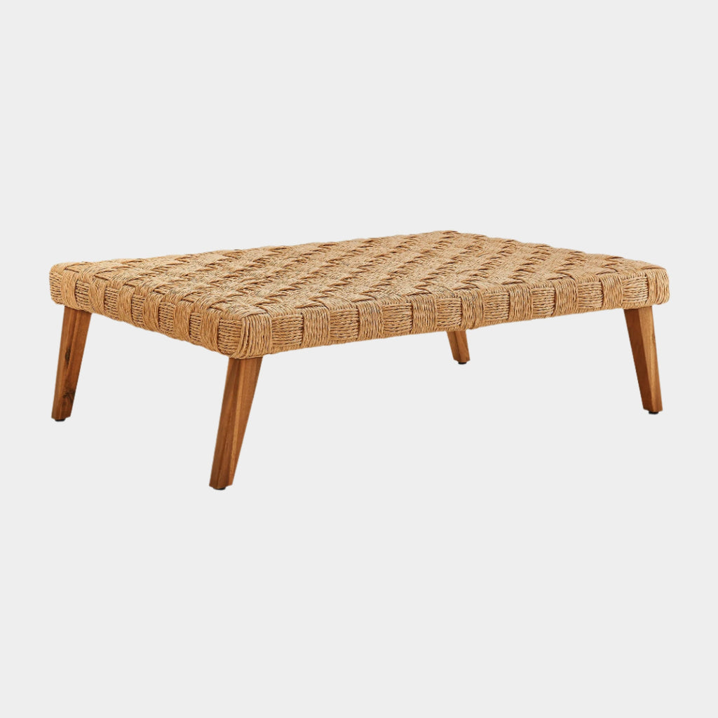 Thames Outdoor Patio Wicker Outdoor Patio Rattan Coffee Table in Natural