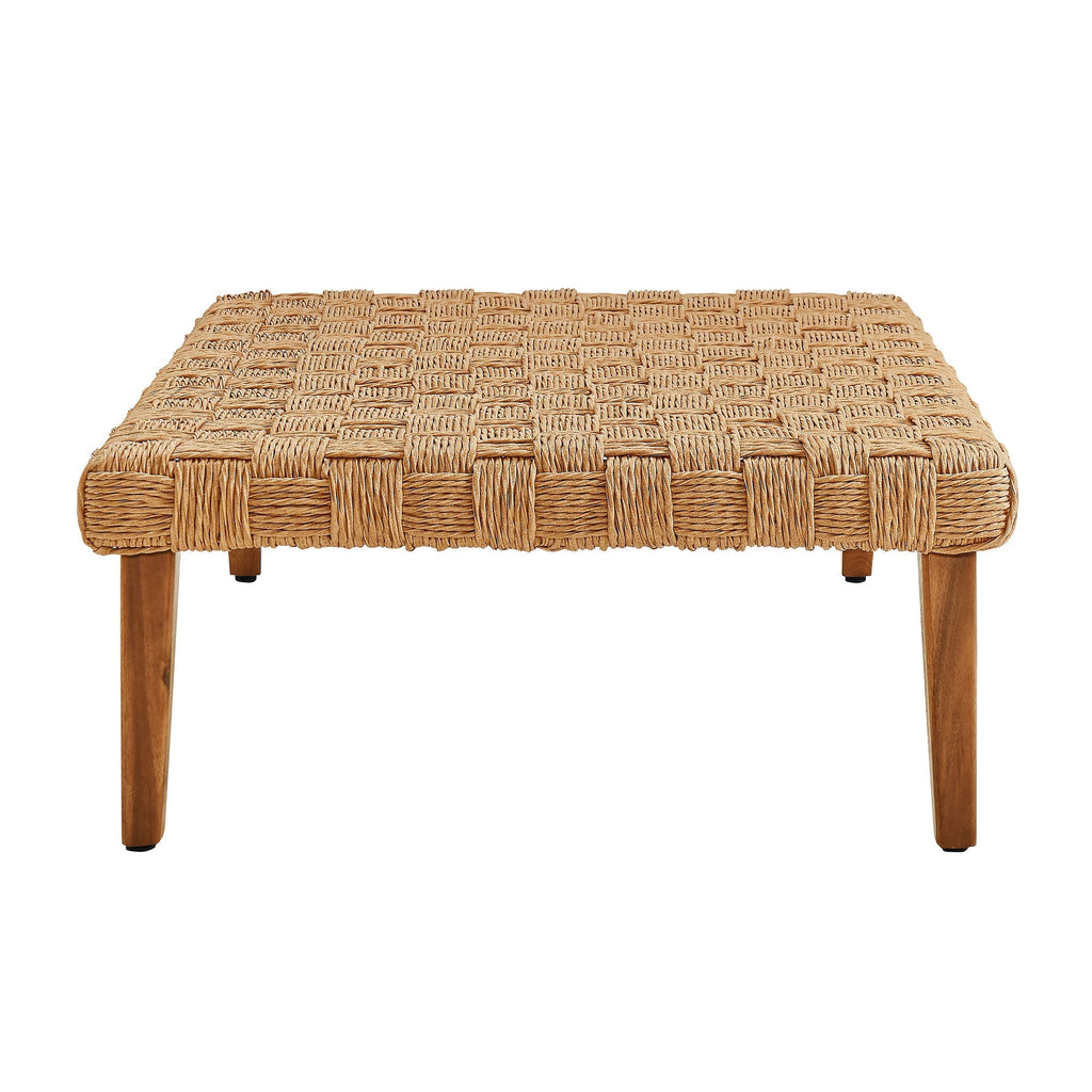 Thames 4-Piece Outdoor Patio Wicker Outdoor Patio Rattan Furniture Set in Natural Light Gray