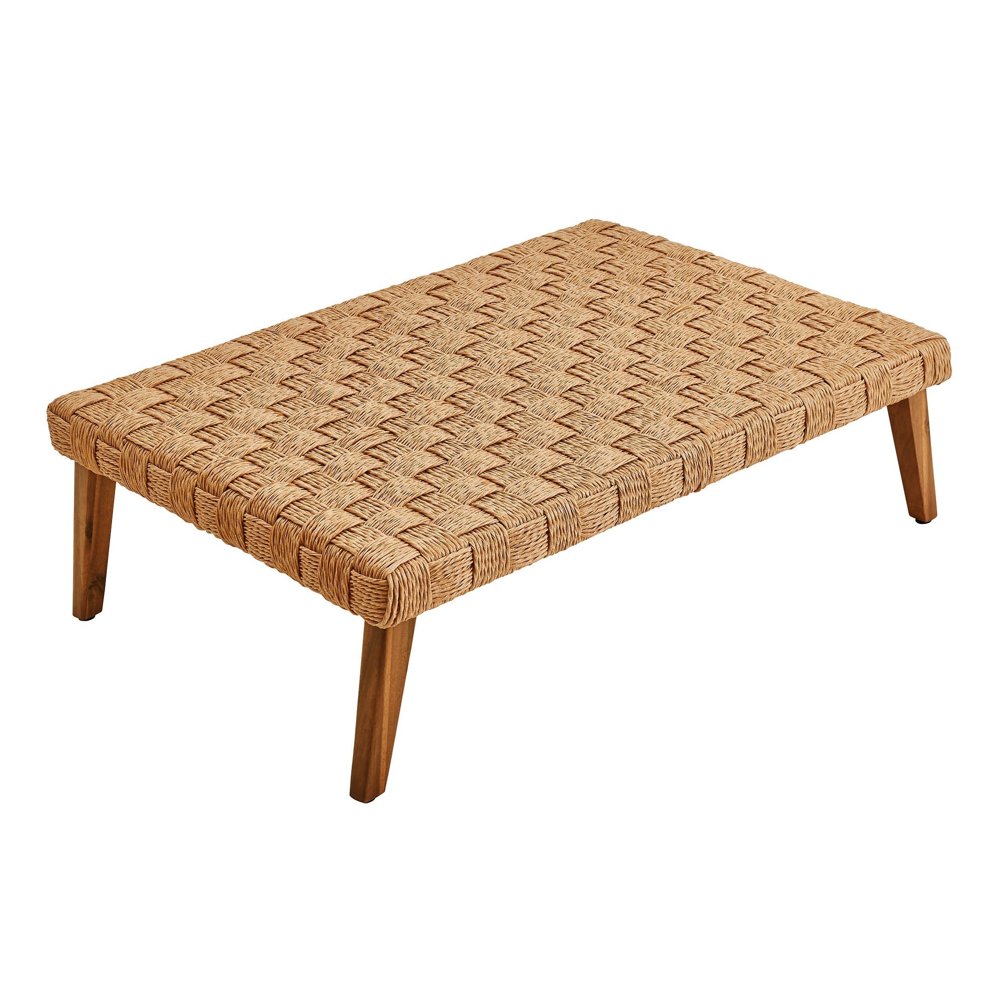 Thames Outdoor Patio Wicker Outdoor Patio Rattan Coffee Table in Natural