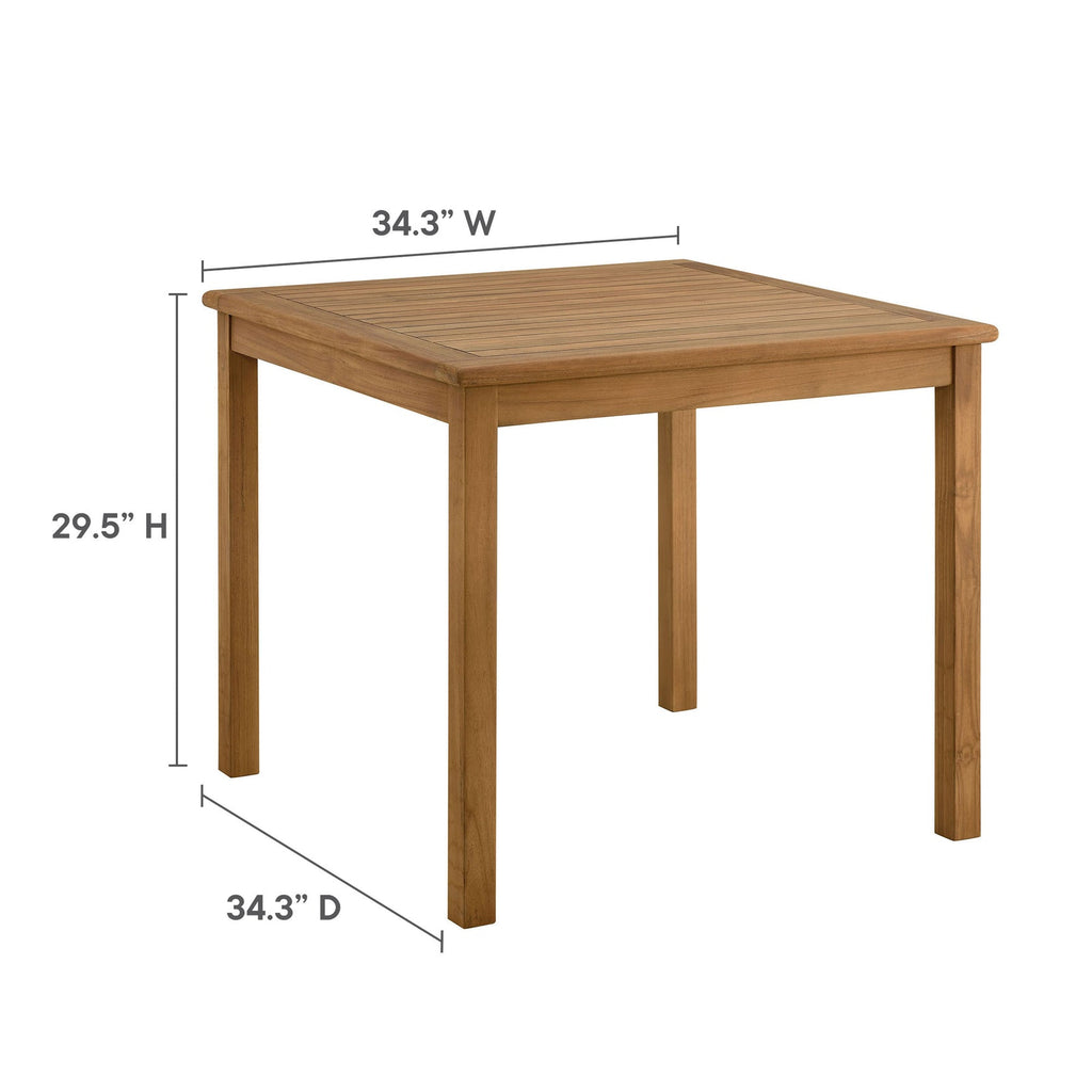 Vienna 3-Piece Outdoor Patio Teak and Rope Dining Set with Armchairs