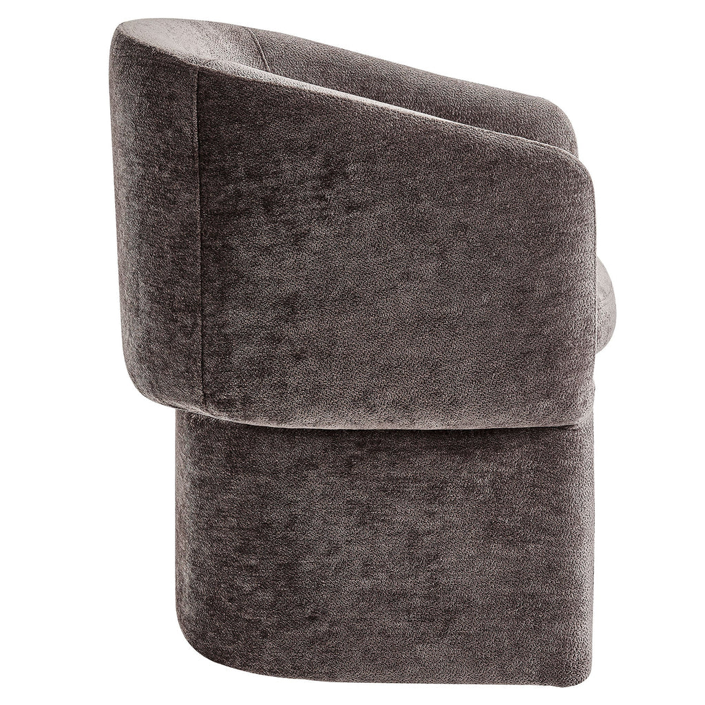 Verity Barrel Back Chenille Dining Armchair