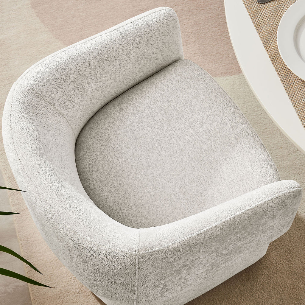 Verity Barrel Back Chenille Dining Armchair