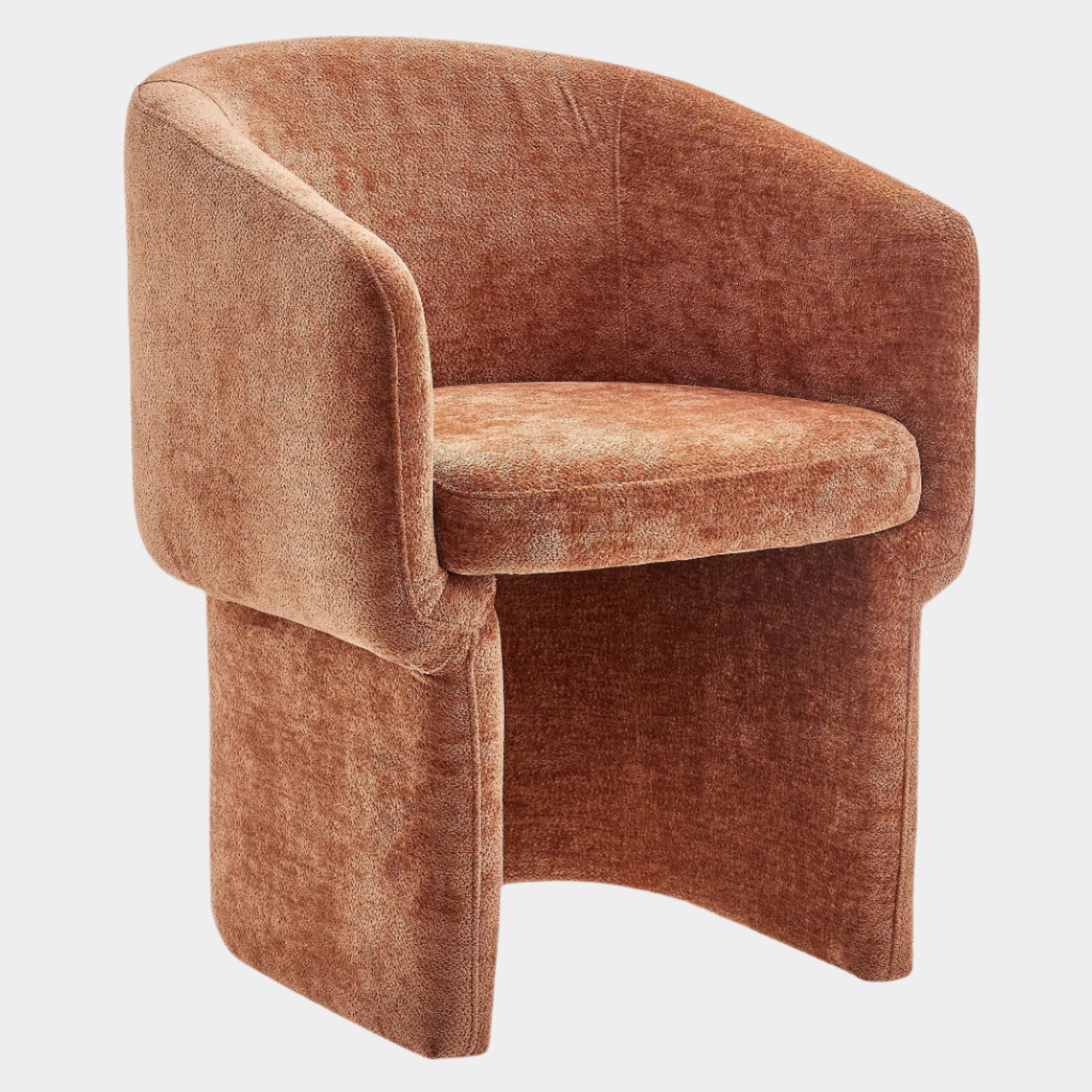 Verity Barrel Back Chenille Dining Armchair