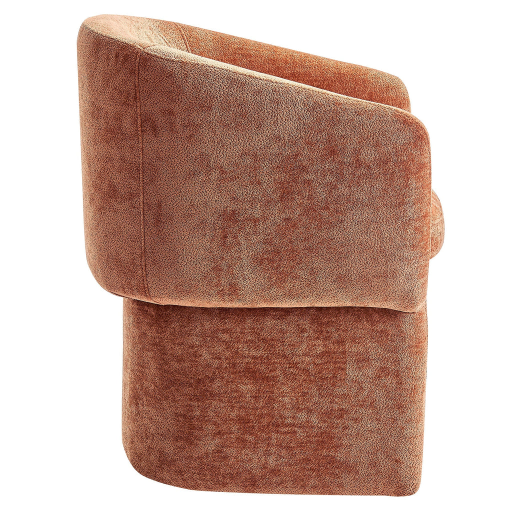 Verity Barrel Back Chenille Dining Armchair