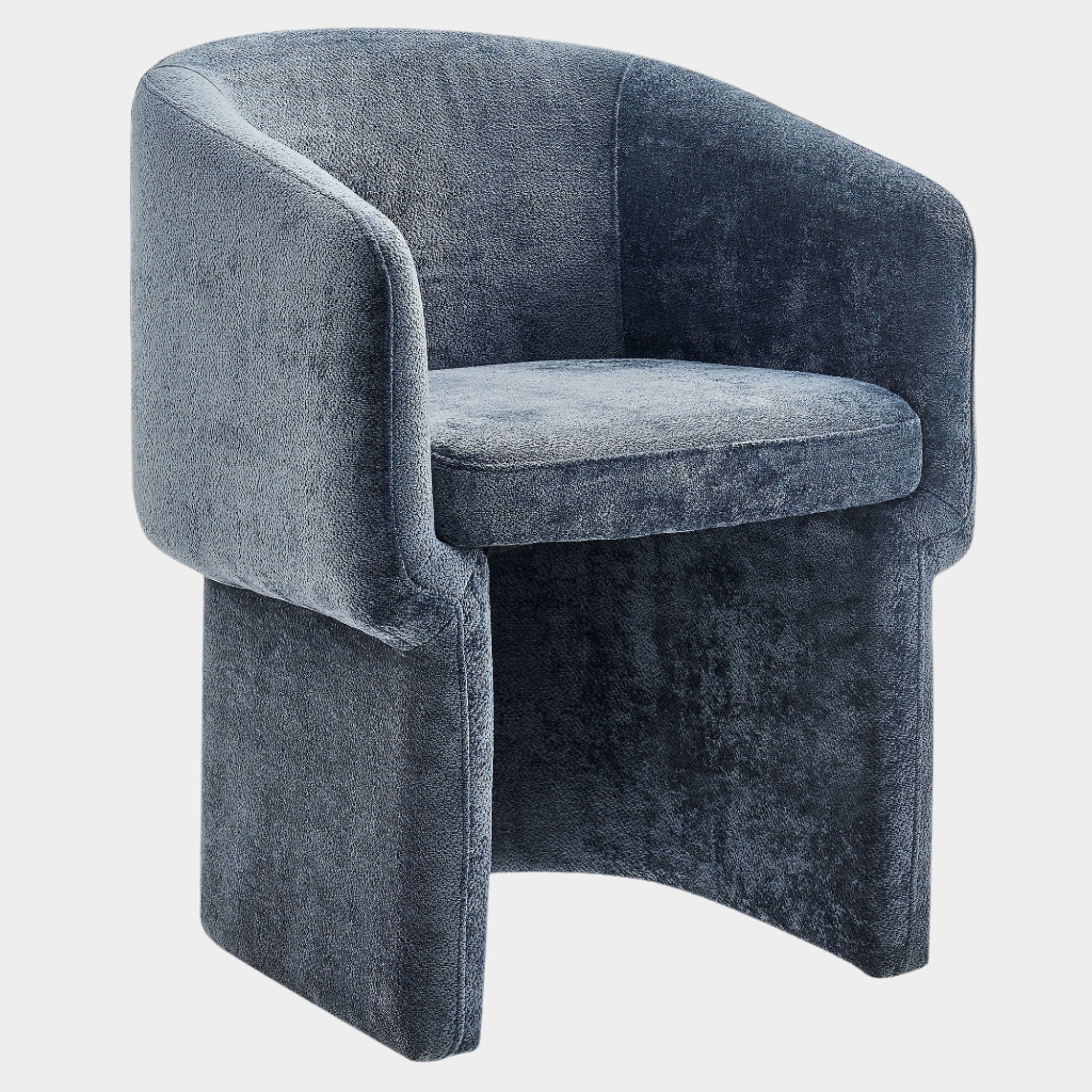 Verity Barrel Back Chenille Dining Armchair