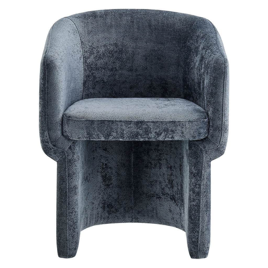 Verity Barrel Back Chenille Dining Armchair