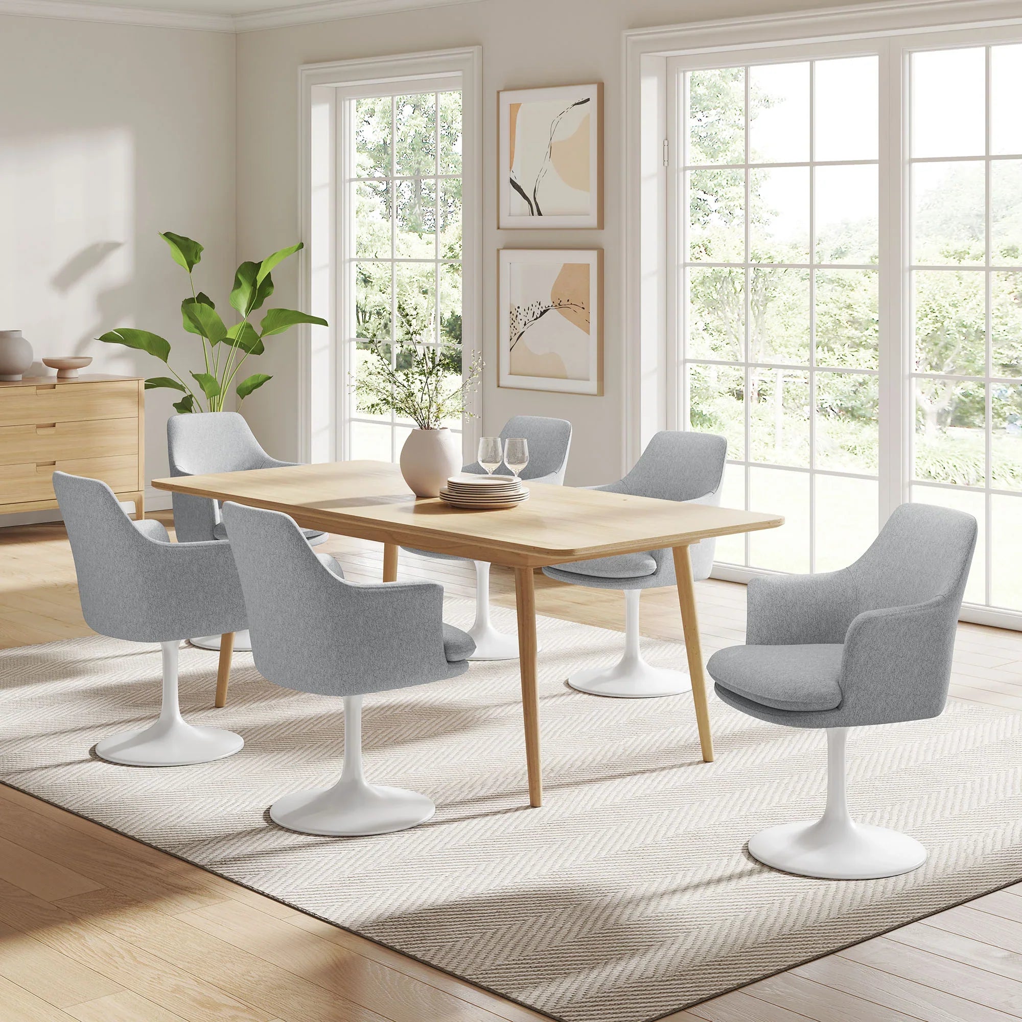 Lippa Swivel Dining Upholstered Armchair