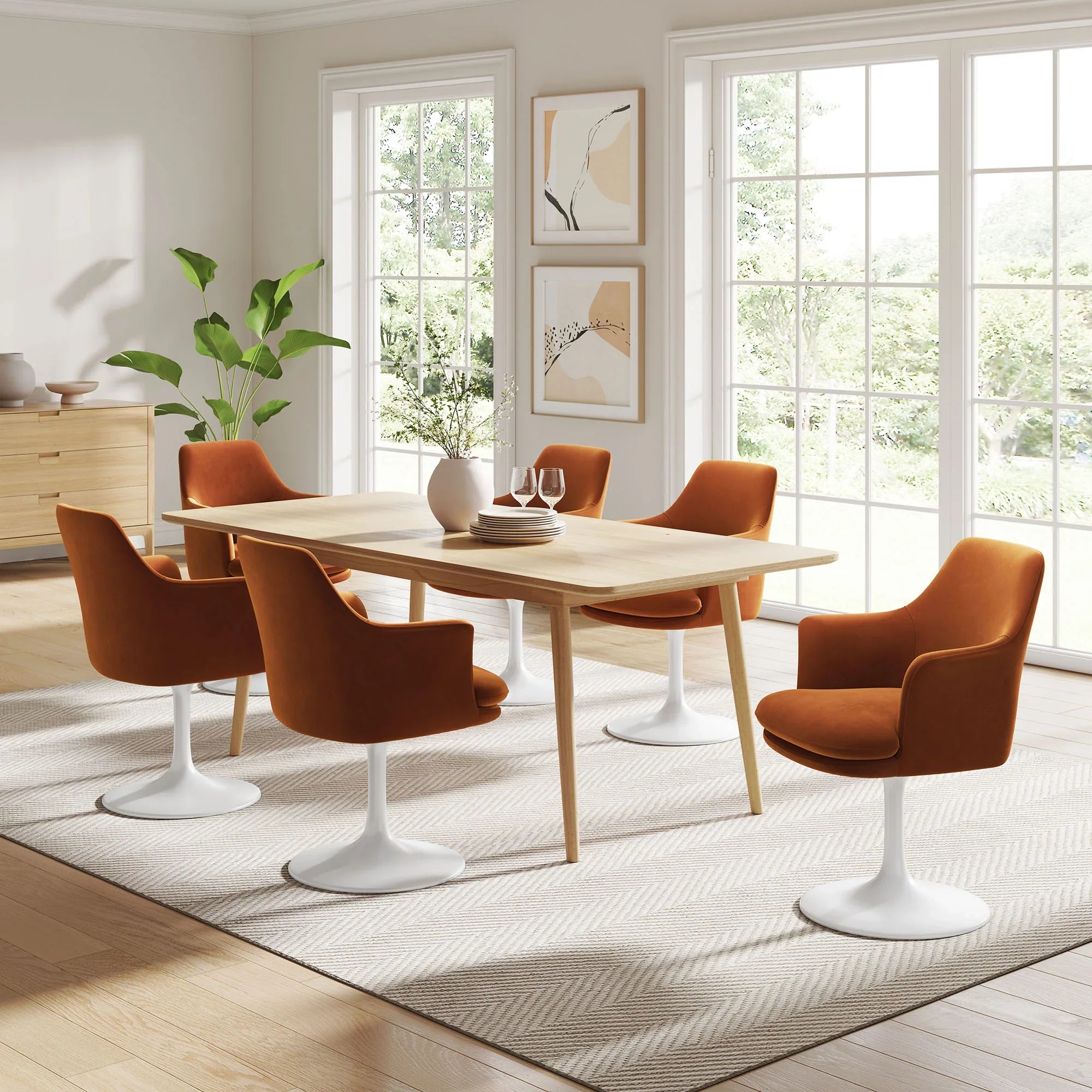 Lippa Swivel Dining Upholstered Armchair