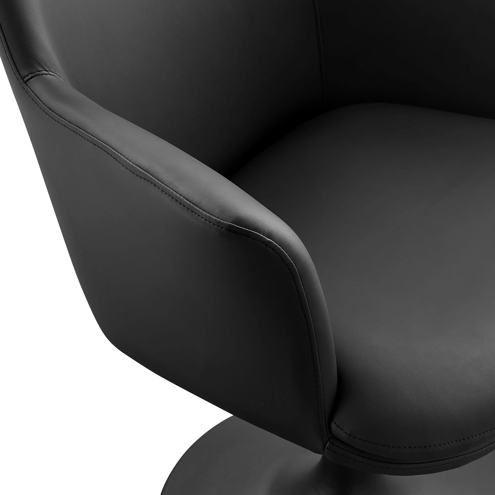Lippa Swivel Dining Vegan Leather Armchair