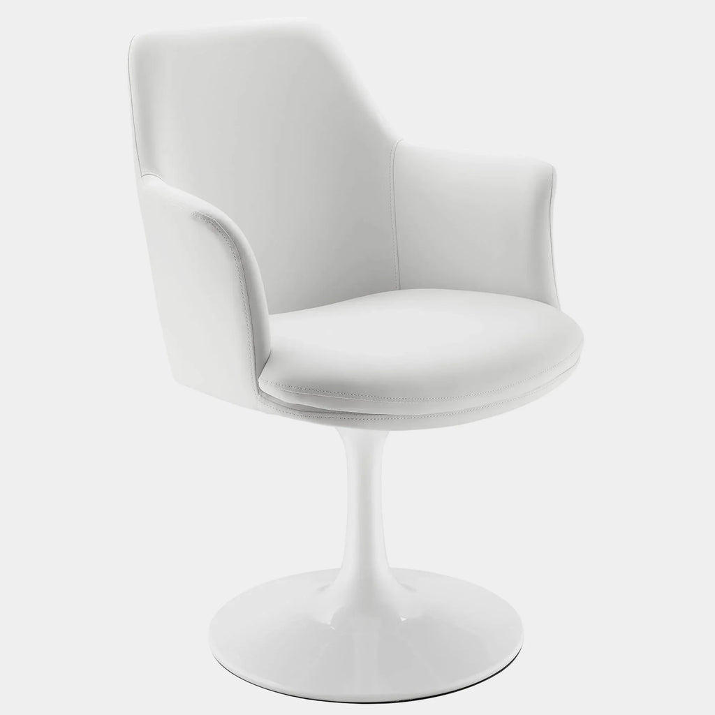 Lippa Swivel Dining Vegan Leather Armchair