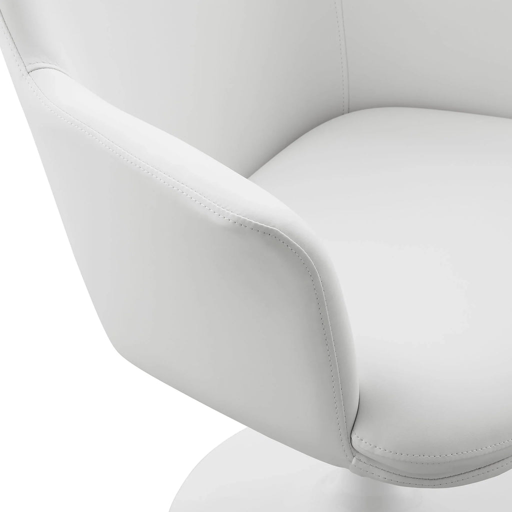 Lippa Swivel Dining Vegan Leather Armchair