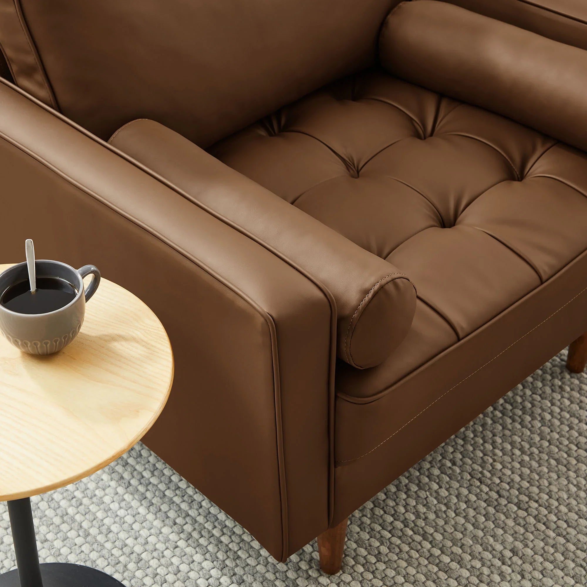 Valour Tufted Vegan Leather Accent Armchair