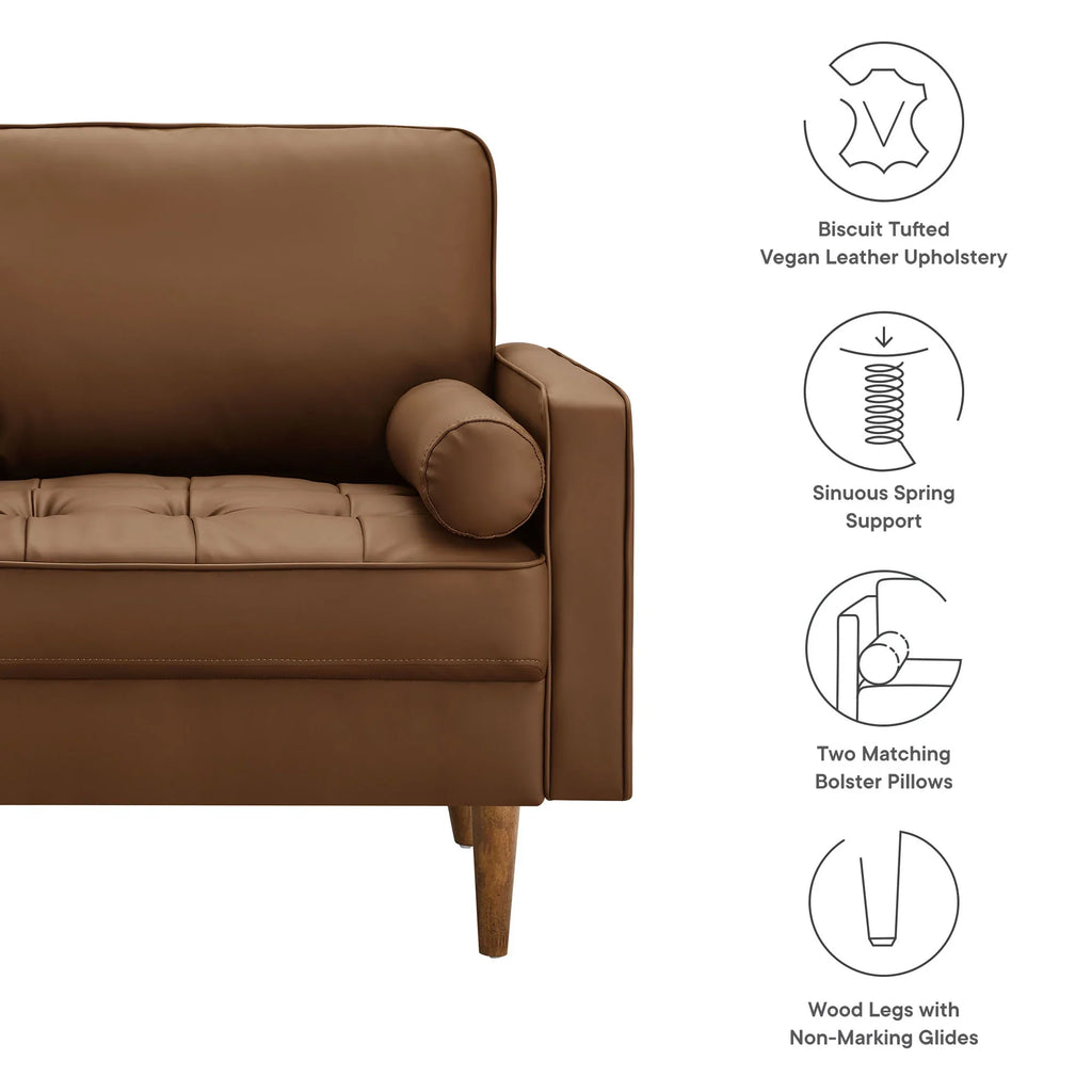 Valour Tufted Vegan Leather Accent Armchair