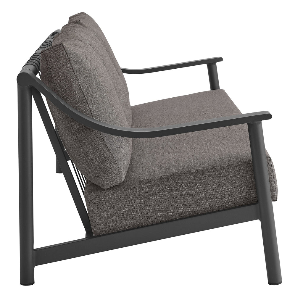 Terrace 4-Piece Outdoor Patio Aluminum Furniture Set in Carbon Graphite