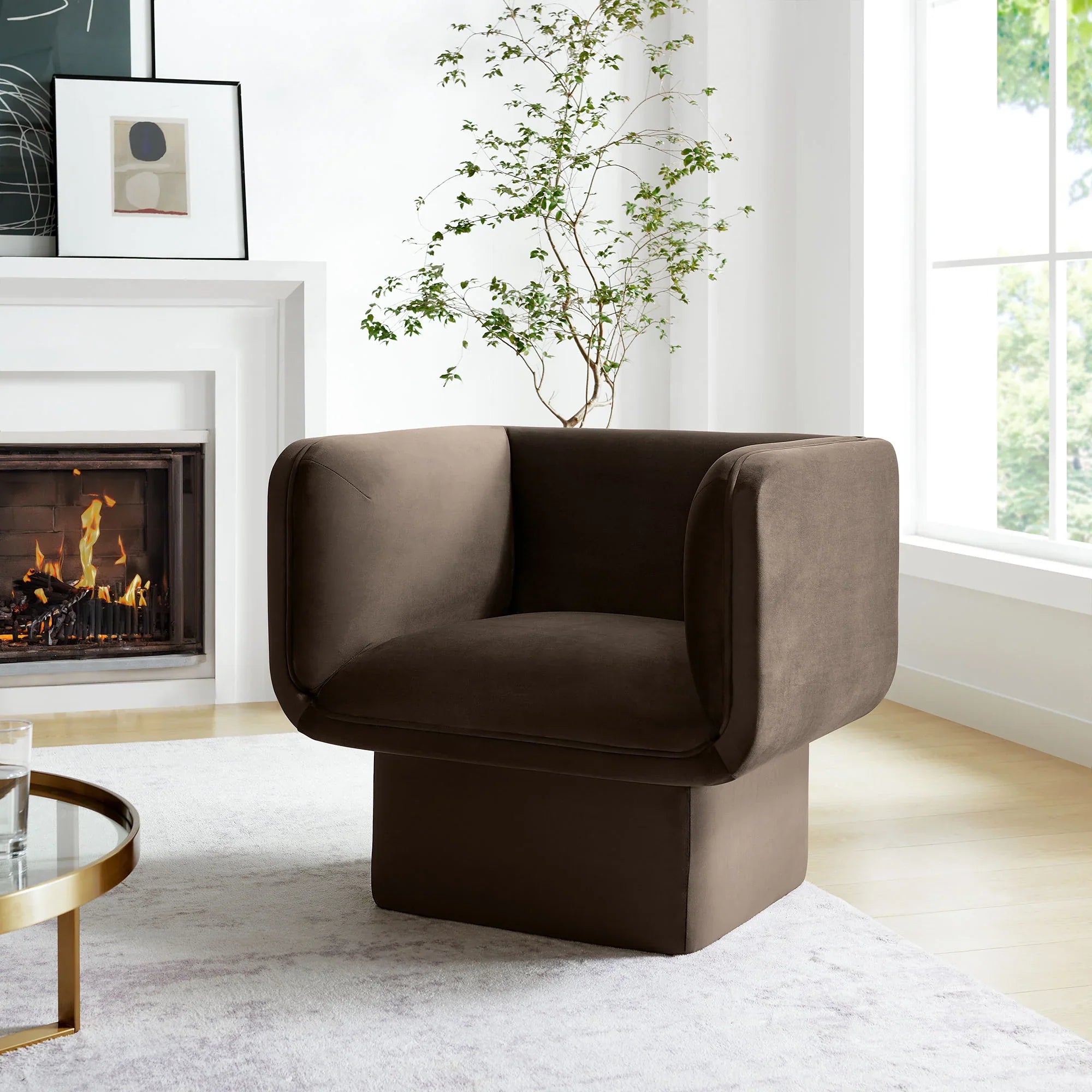 Tate Performance Velvet Accent Chair