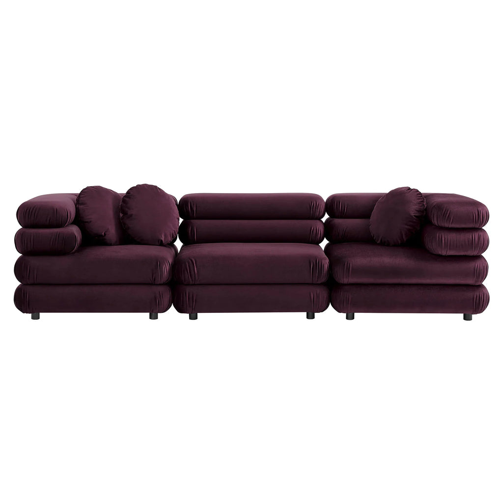 Jubilee 3-Piece Modular Performance Velvet Sectional Sofa