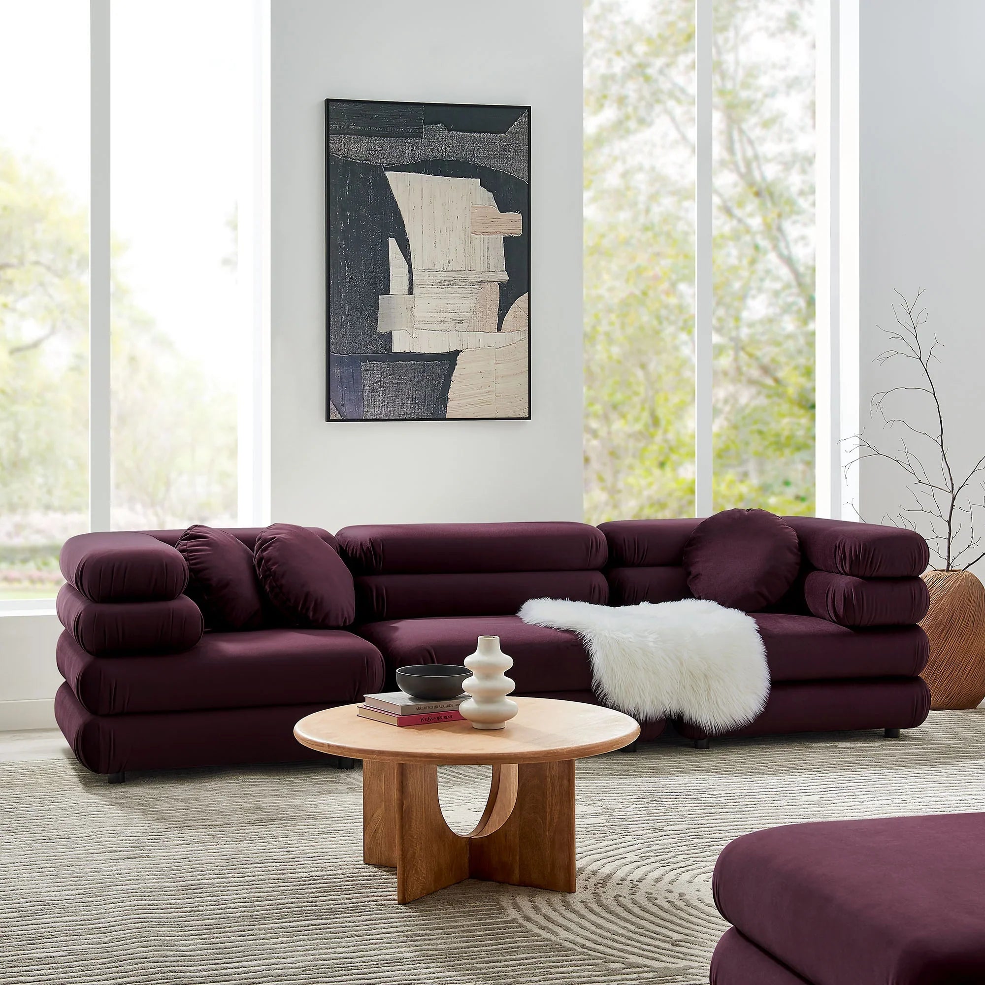 Jubilee 3-Piece Modular Performance Velvet Sectional Sofa
