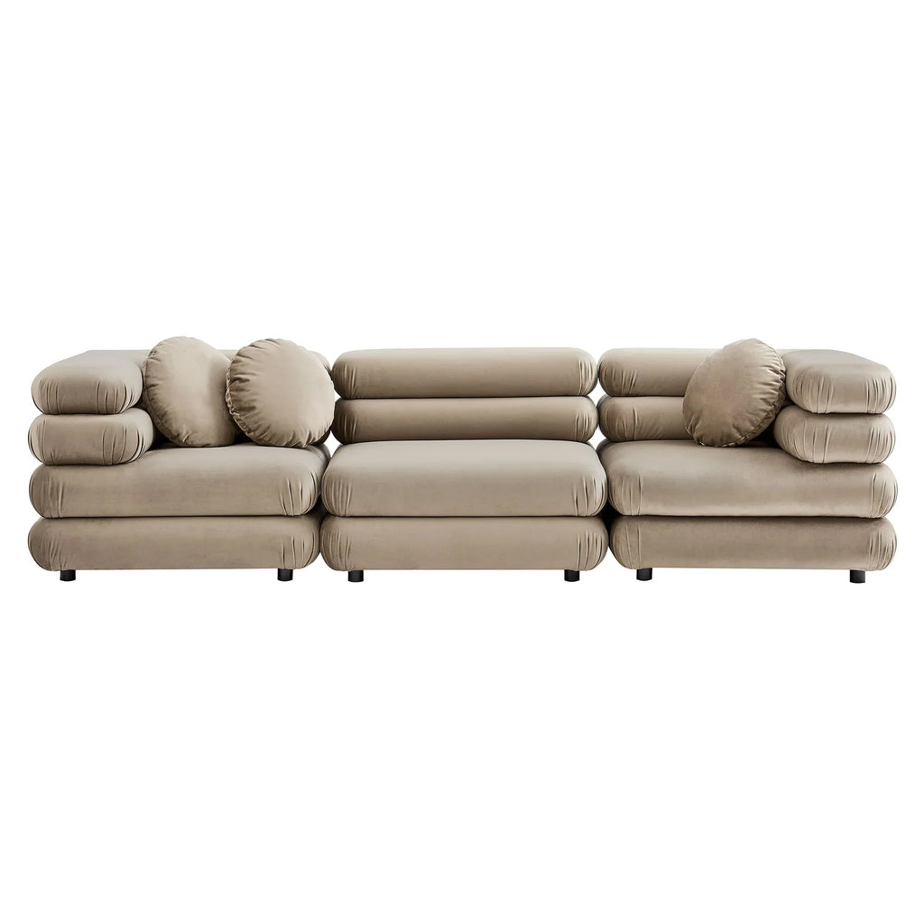 Jubilee 3-Piece Modular Performance Velvet Sectional Sofa