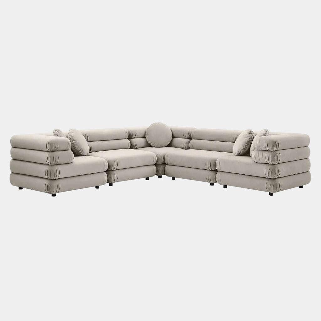 Jubilee 5-Piece Modular Performance Velvet Sectional Sofa