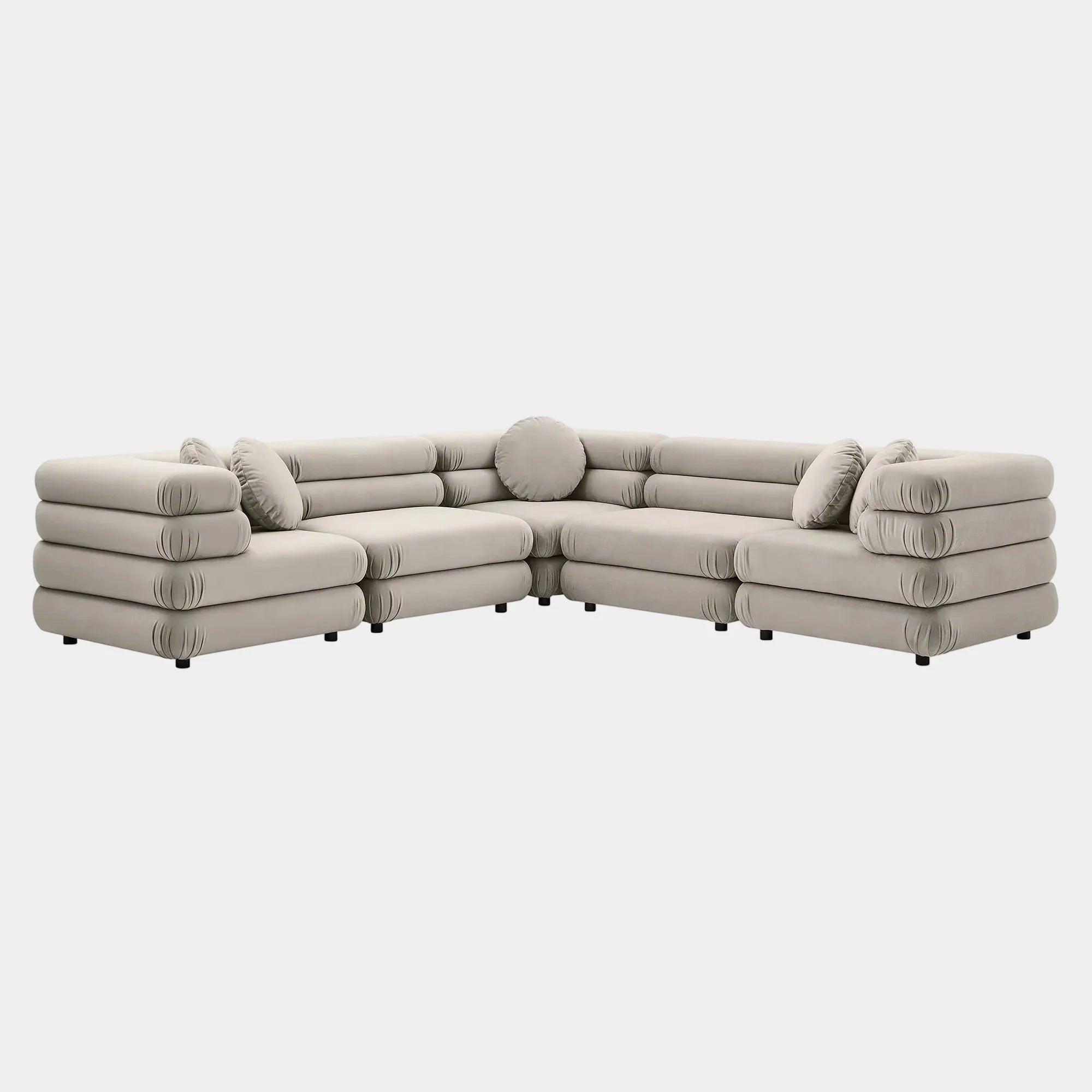 Jubilee 5-Piece Modular Performance Velvet Sectional Sofa