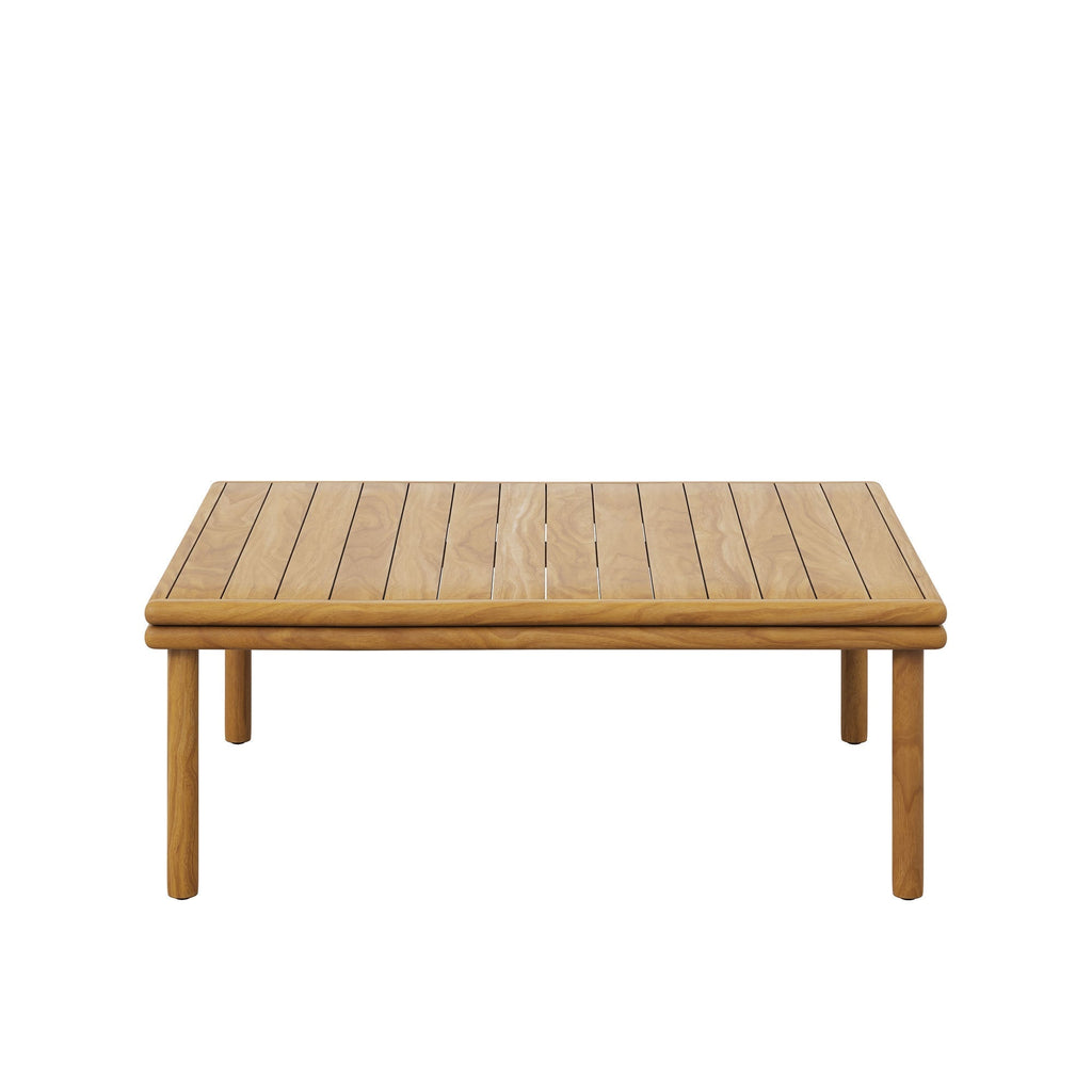 Wren Outdoor Patio Teak Wood Coffee Table in Natural