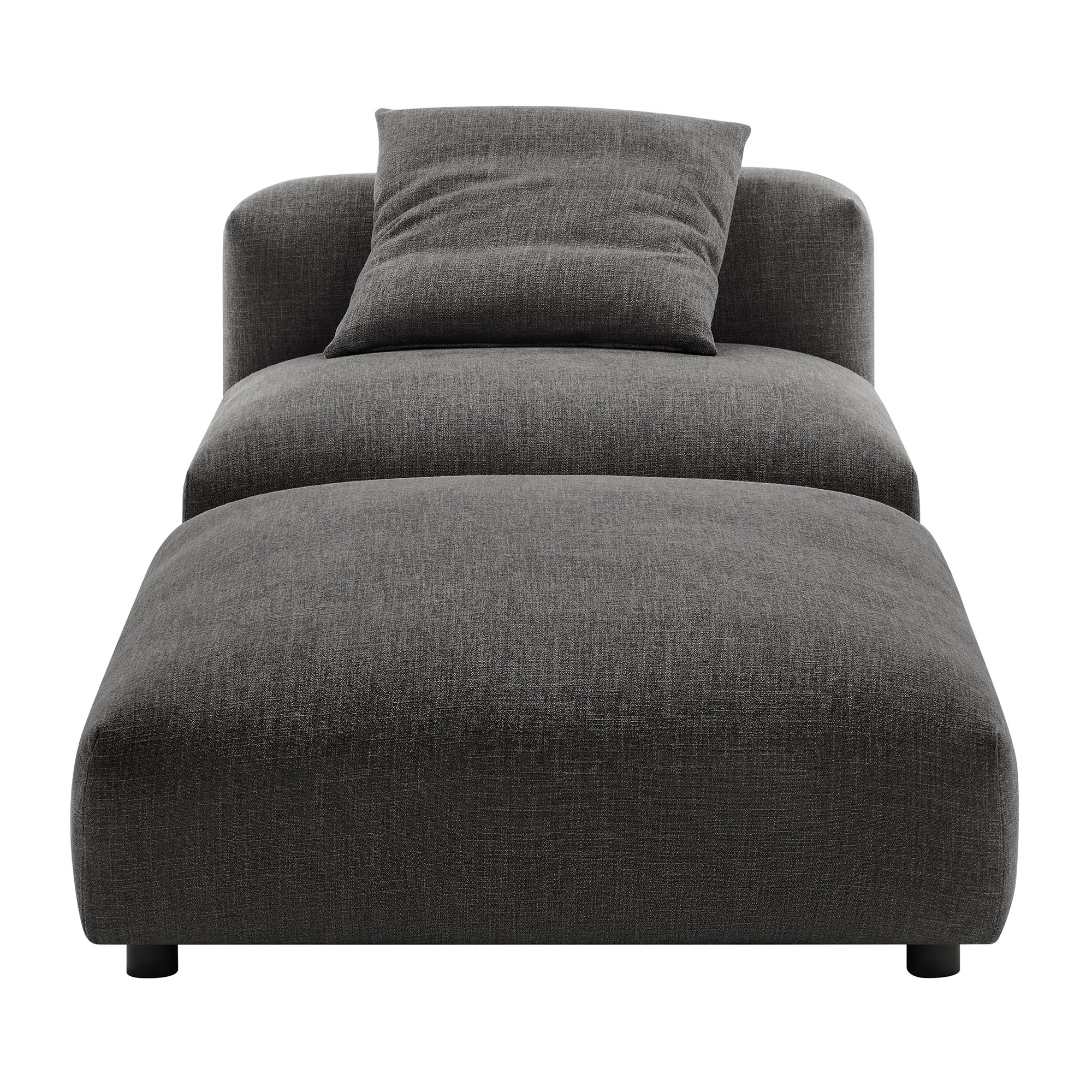 Solace Modular Upholstered Fabric Armless Chair and Ottoman
