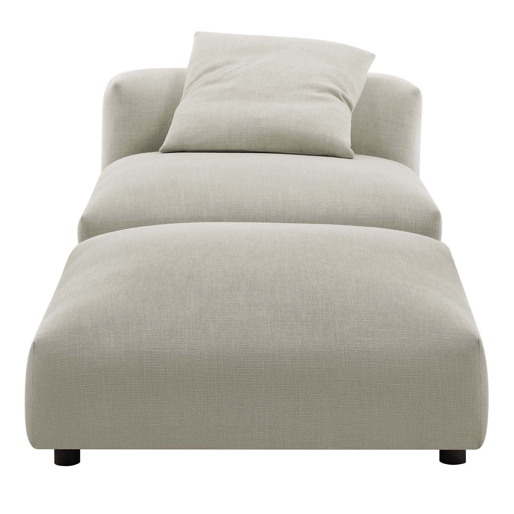 Solace Modular Upholstered Fabric Armless Chair and Ottoman