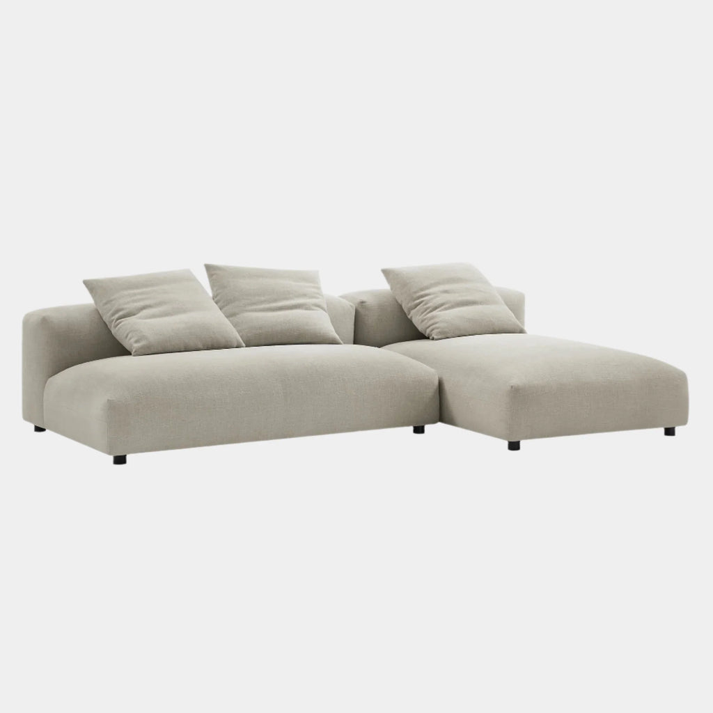 Solace 2-Piece Modular Upholstered Fabric Sectional Sofa With Chaise