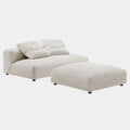 Solace Modular Corduroy Upholstered Armless Loveseat and Ottoman Set
