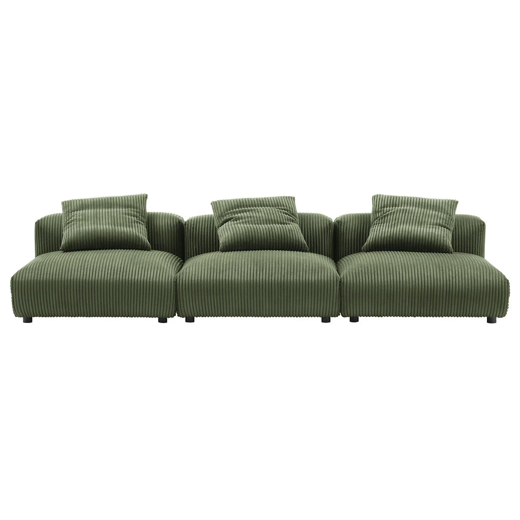 Solace 3-Piece Modular Corduroy Upholstered Sofa