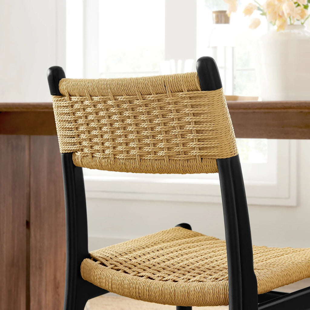 Wynn Rope and Wood Dining Side Chairs Set of 2