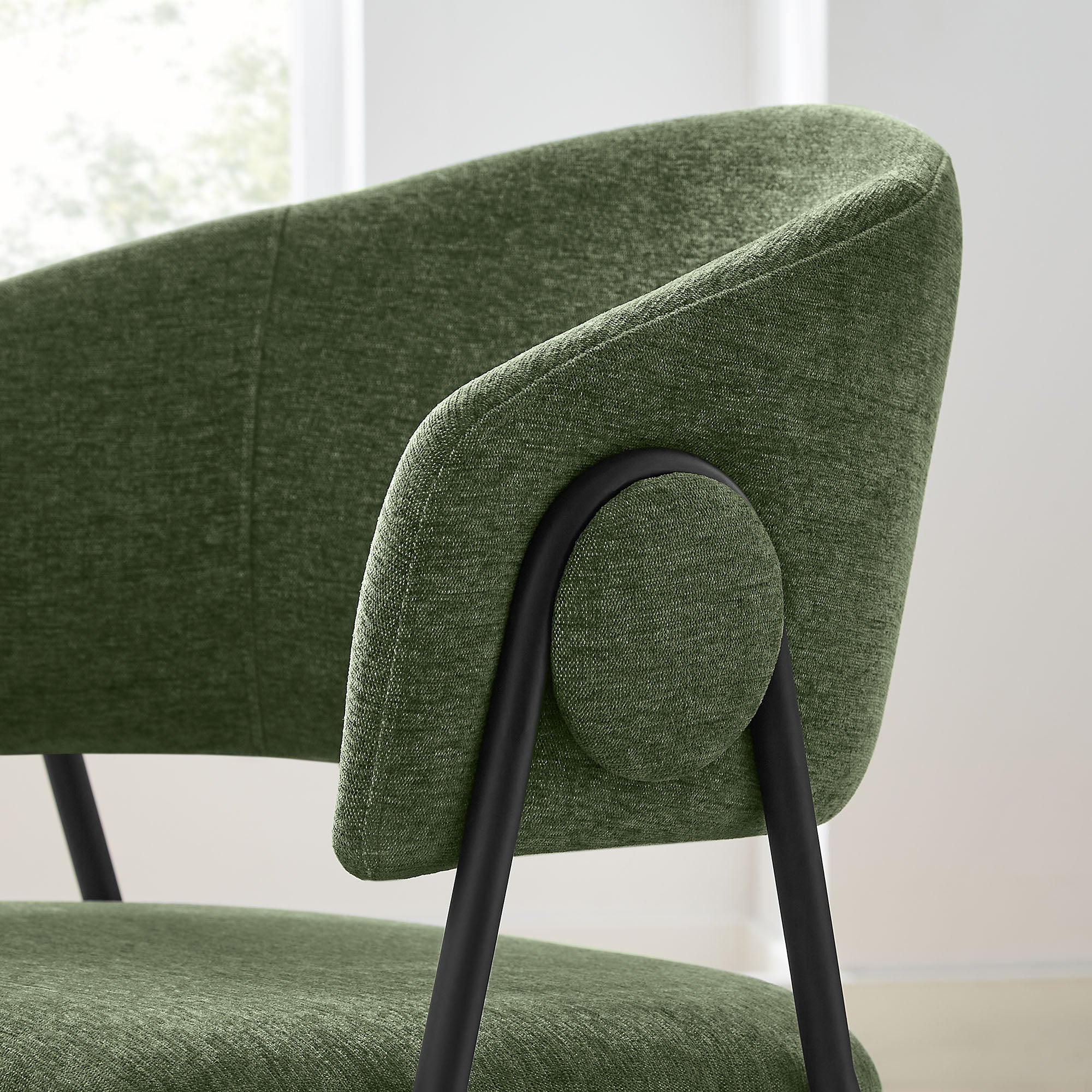 Nella Upholstered Heathered Chenille Dining Chairs Set of 2