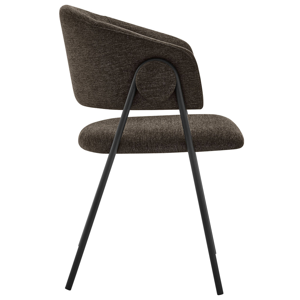 Nella Upholstered Heathered Chenille Dining Chairs Set of 2