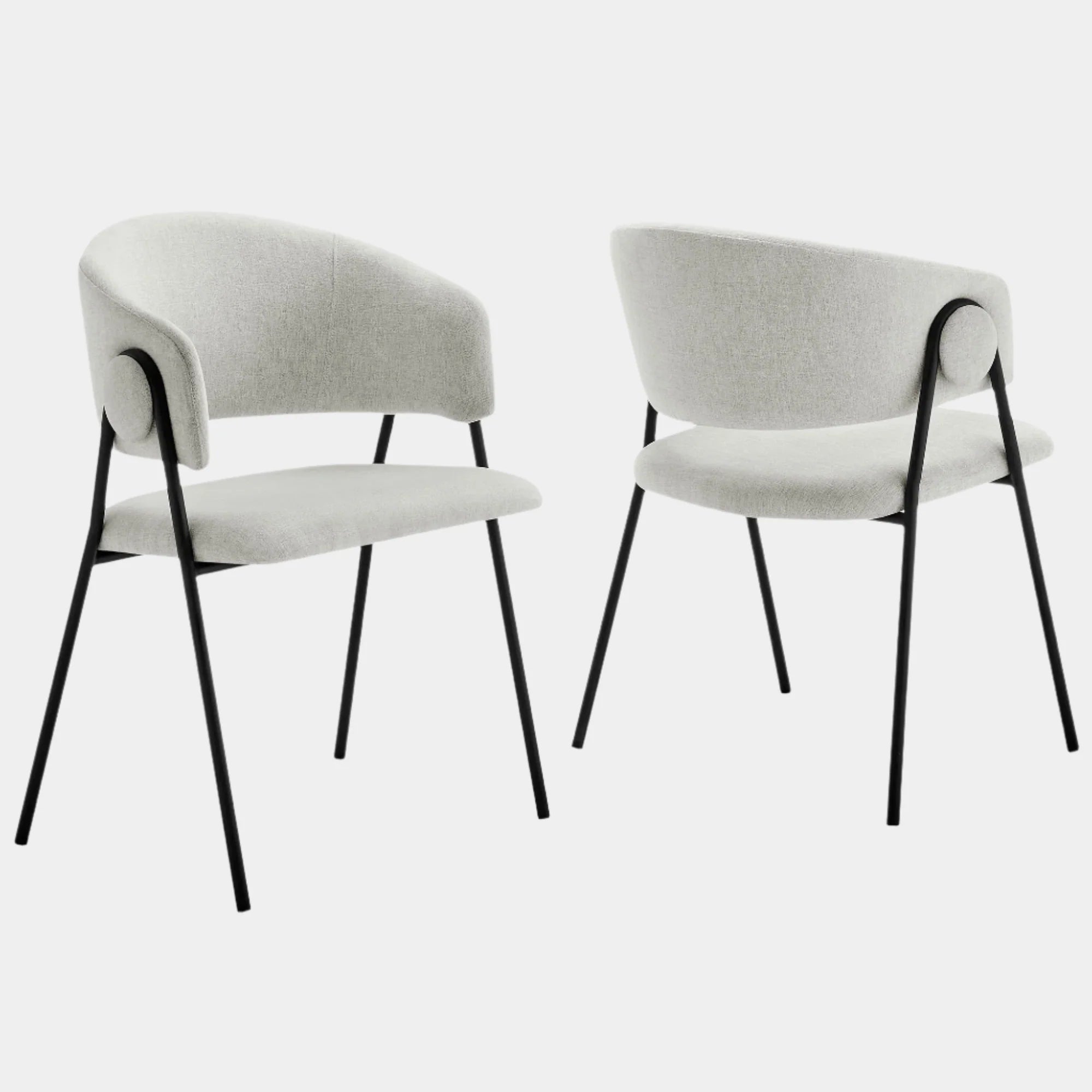 Nella Upholstered Heathered Chenille Dining Chairs Set of 2