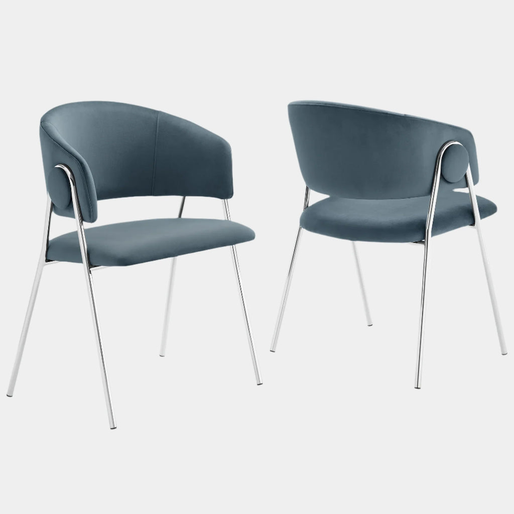 Nella Upholstered Performance Velvet Dining Chair Set of 2