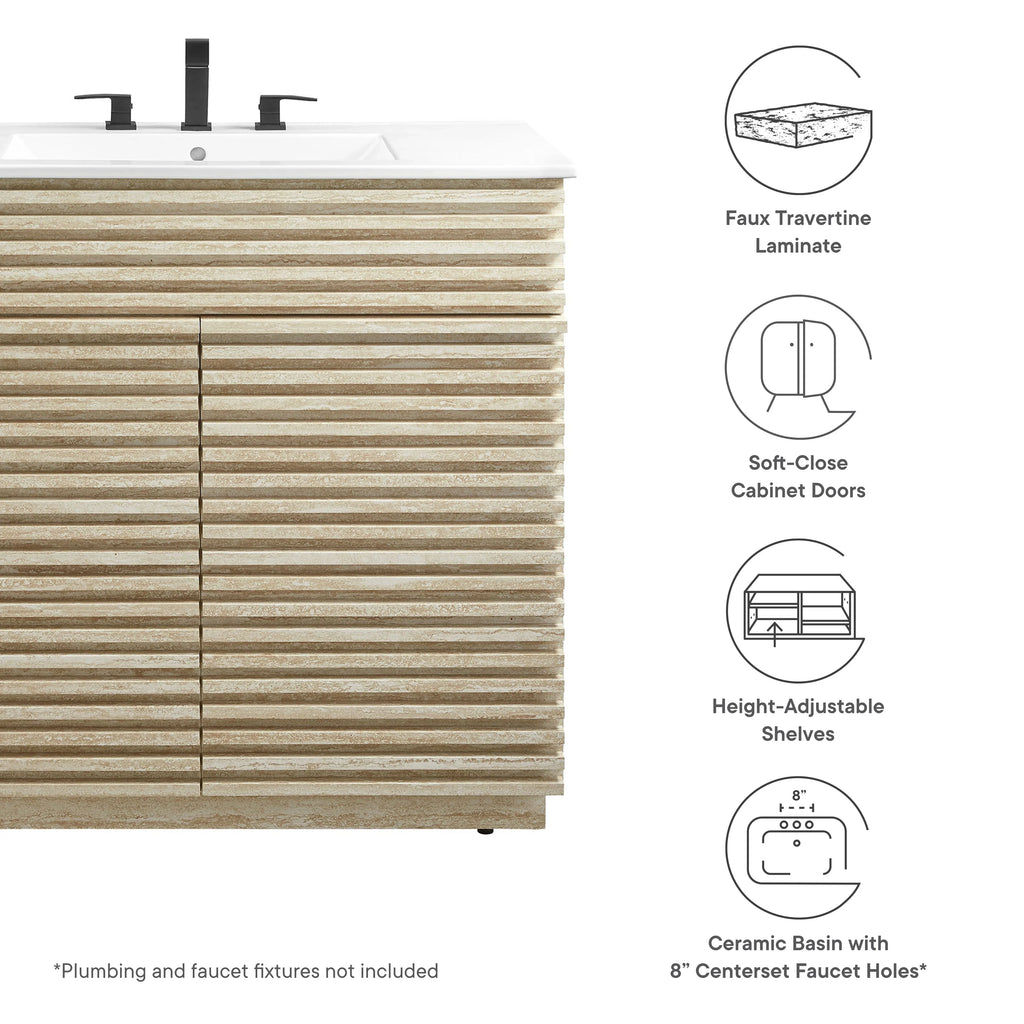 Render Bathroom Vanities with White Basin Included